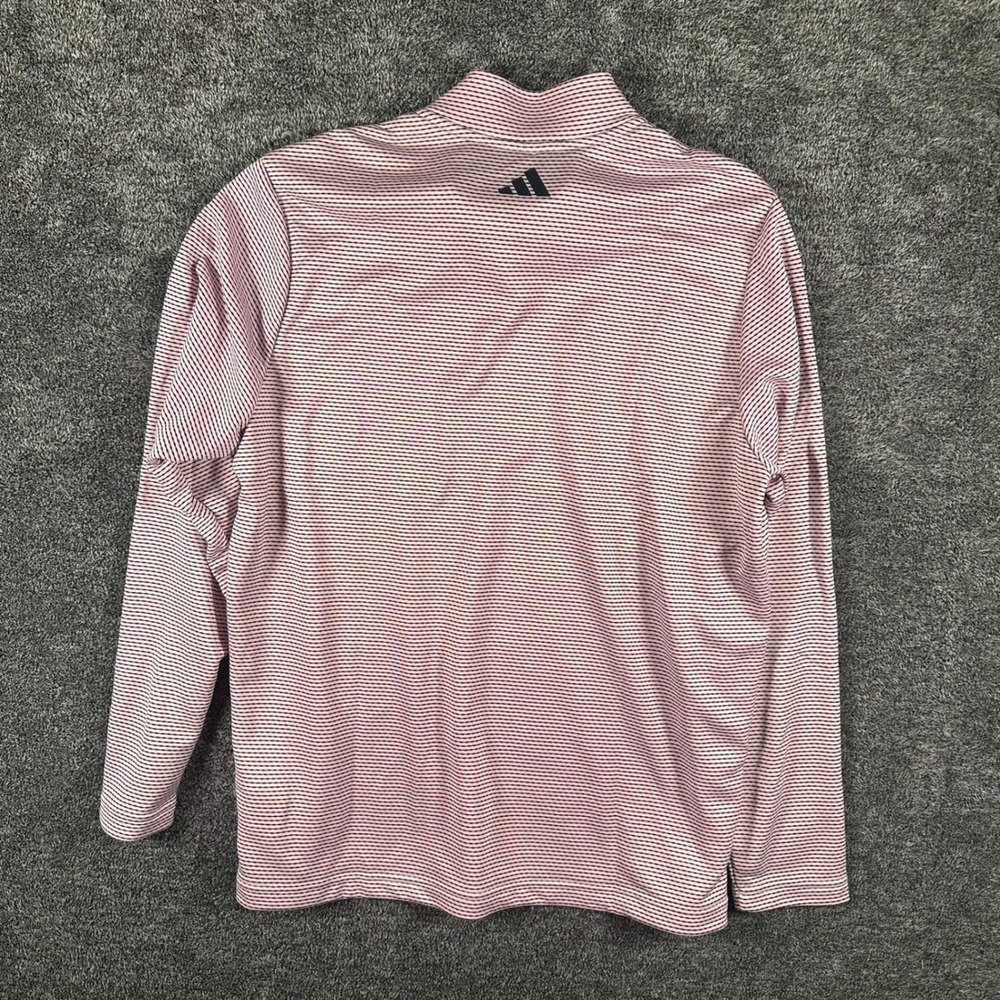 Adidas Pullover Mens XL PERF PRT 1/4 Z Pink Striped NEW Long Sleeve Golf Active - Picture 13 of 15